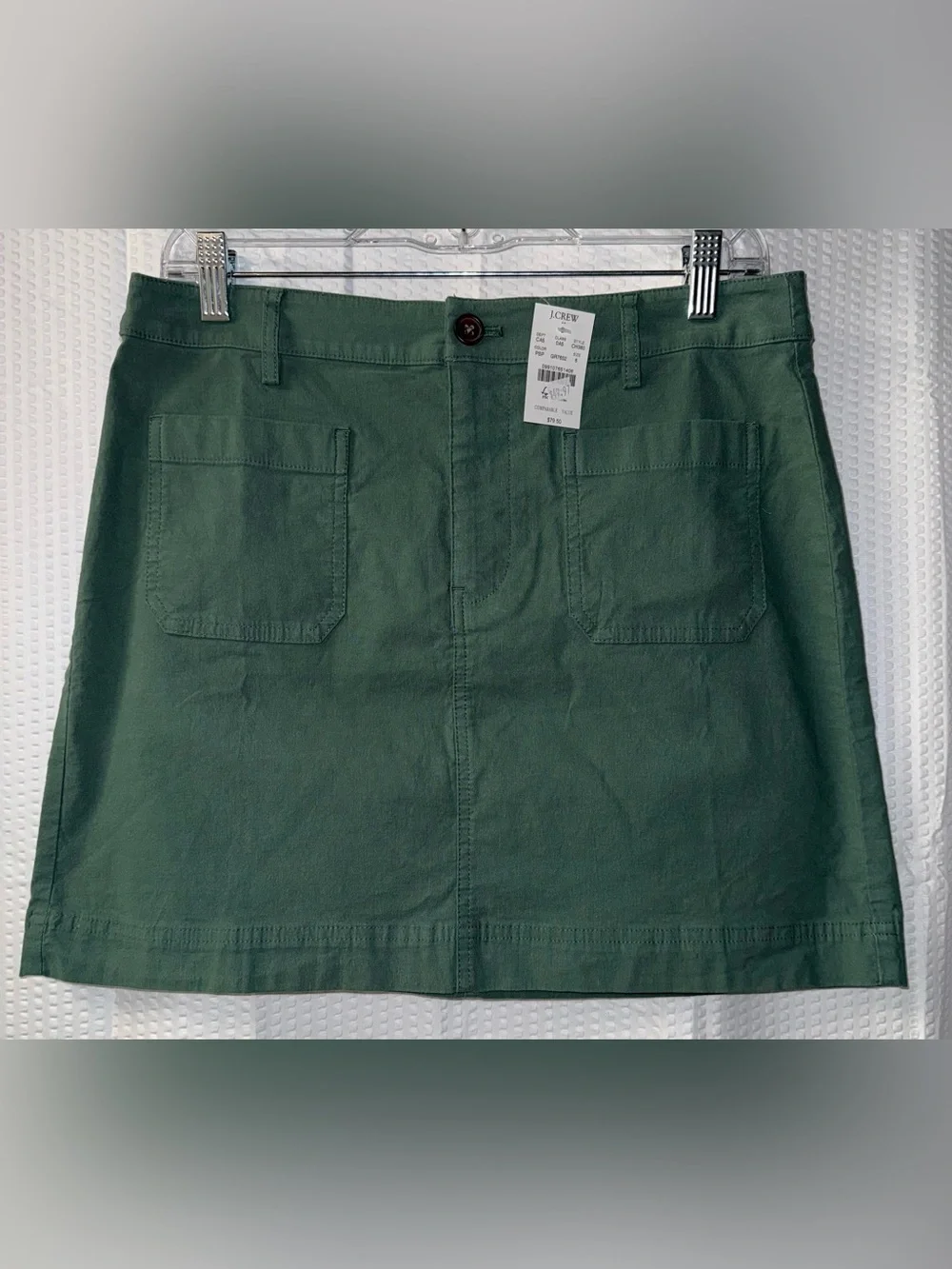 NWT J.Crew dark green utility mini skirt size 6